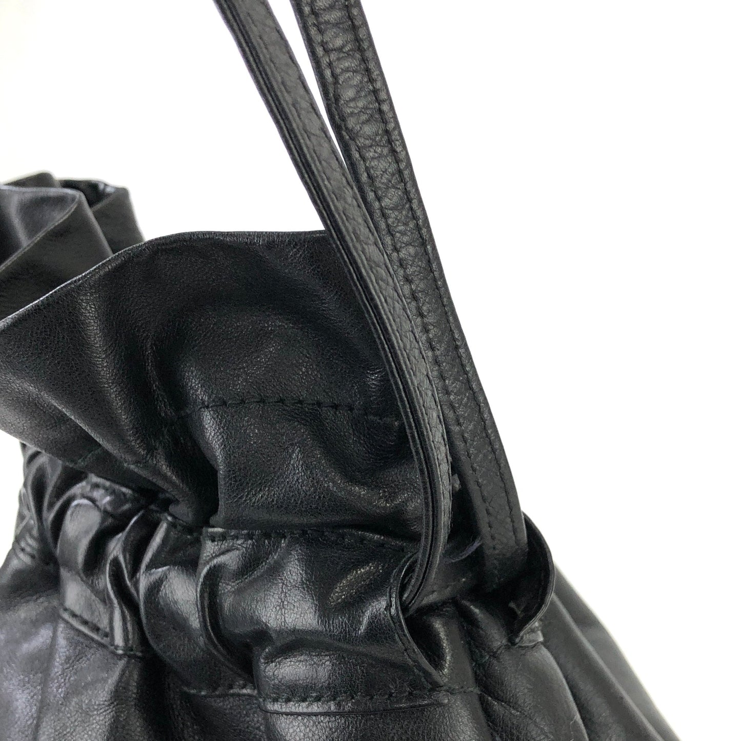 CELINE Blason Triomphe Drawstring Shoulder bag Black Vintage Old Celine jfgvrp