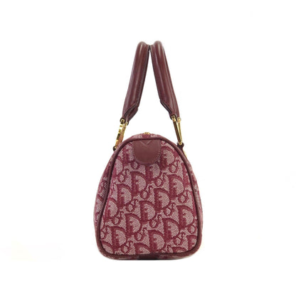 Christian Dior Trotter Oblique Cadena Jaguar Leather Micro Boston Handbag Mini Bag Red Vintage Old a2cxmz