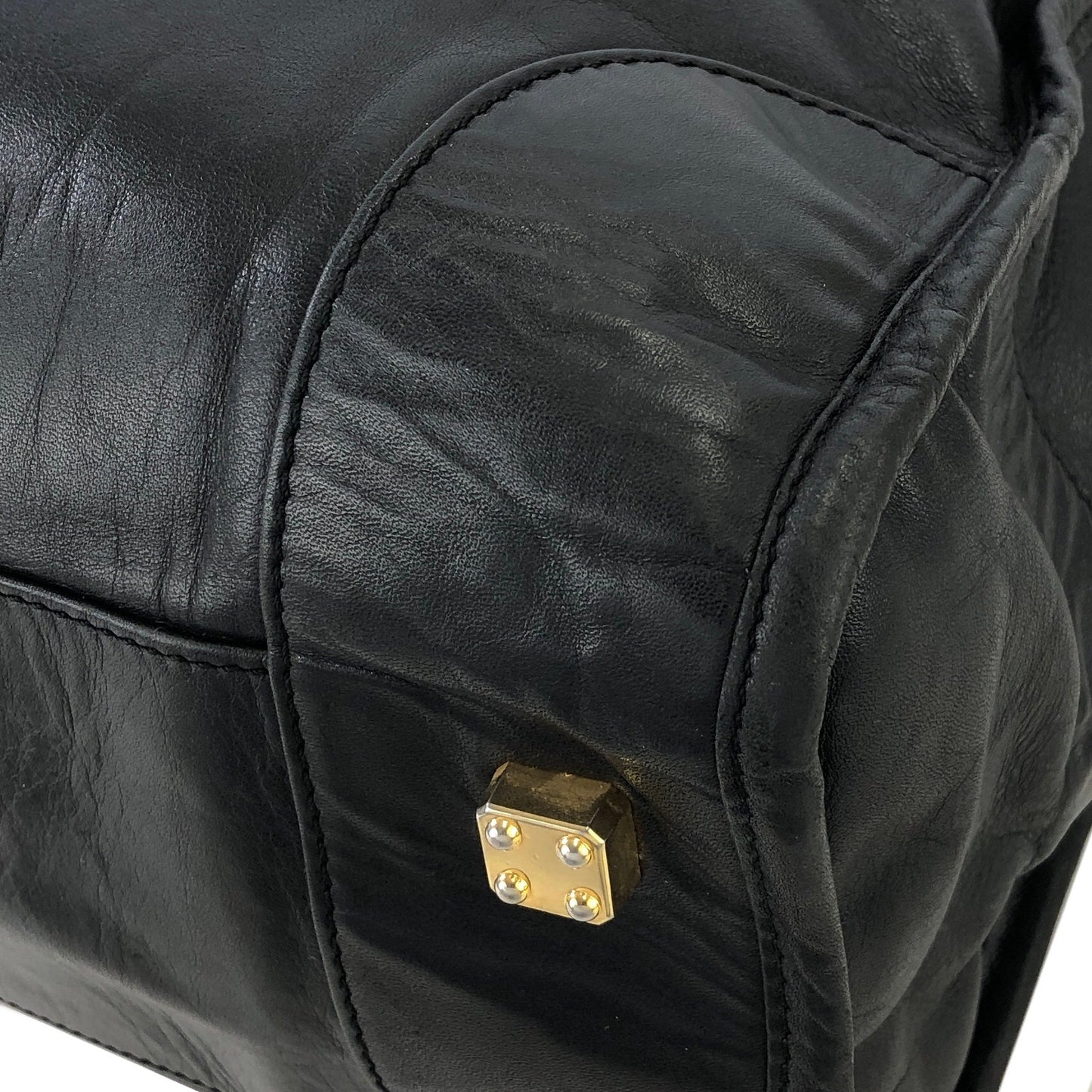 LOEWE Anagram Boston bag Handbag Black Vintage Old zy8pdh
