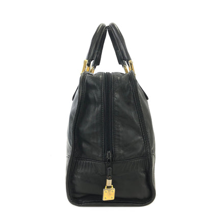 LOEWE Anagram Boston bag Handbag Black Vintage Old zy8pdh