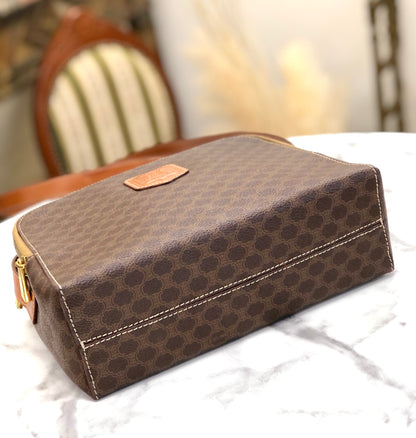 CELINE Macadam Square Crossbody Shoulder bag Brown Vintage Old CELINE 25tn36