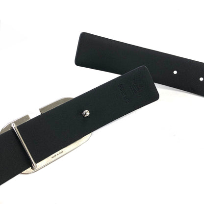 VALENTINO GARAVANI VLogo Signature Leather Belt Black Vintage Old jku7pd