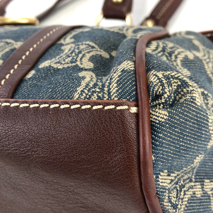 CELINE Paris Macadam Gancini Handbag Denim Indigo Vintage Old CELINE x8tkmu