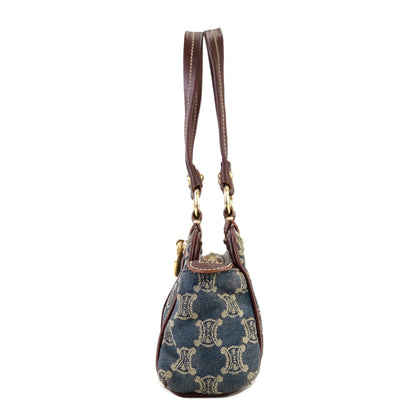 CELINE Paris Macadam Gancini Handbag Denim Indigo Vintage Old CELINE x8tkmu