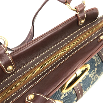 CELINE Paris Macadam Gancini Handbag Denim Indigo Vintage Old CELINE x8tkmu