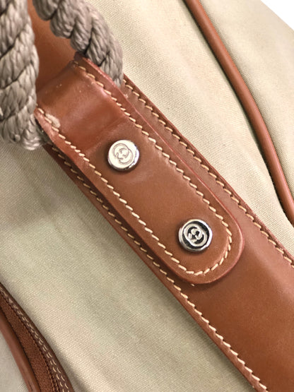 GUCCI anchor embroidery canvas leather Boston bag beige vintage old Gucci 6pf5rd