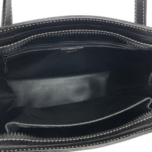 Load image into Gallery viewer, CELINE Logo embossed Leather Shoulder Bag Black Vintage Old celine 8ftf55
