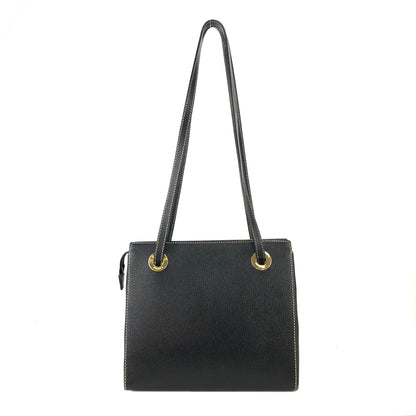 CELINE 標誌壓花皮革肩背包黑色復古舊款 celine 8ftf55