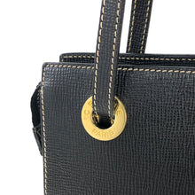 Load image into Gallery viewer, CELINE Logo embossed Leather Shoulder Bag Black Vintage Old celine 8ftf55
