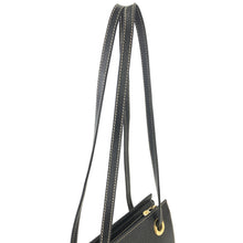 Load image into Gallery viewer, CELINE Logo embossed Leather Shoulder Bag Black Vintage Old celine 8ftf55
