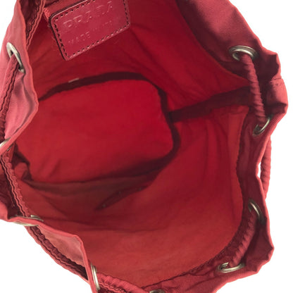 PRADA Triangle logo Nylon Drawstring Mini Handbag Red Vintage Old z7chn5