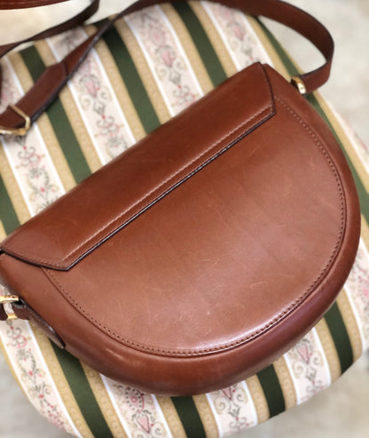 GUCCI horsebit leather shoulder bag brown vintage old Gucci e3fjsr