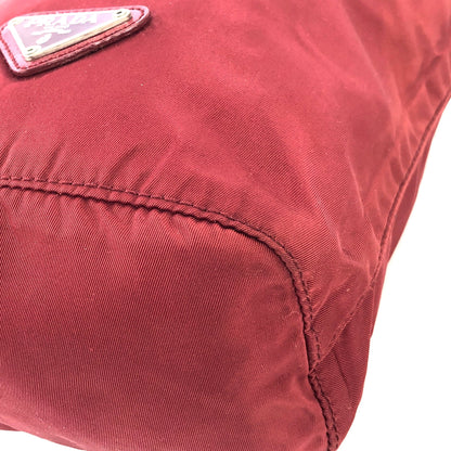 PRADA Triangle logo Nylon Drawstring Mini Handbag Red Vintage Old z7chn5