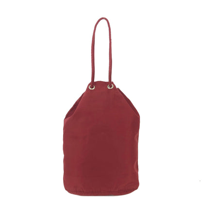 PRADA Triangle logo Nylon Drawstring Mini Handbag Red Vintage Old z7chn5
