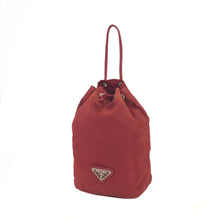 Load image into Gallery viewer, PRADA Triangle logo Nylon Drawstring Mini Handbag Red Vintage Old z7chn5
