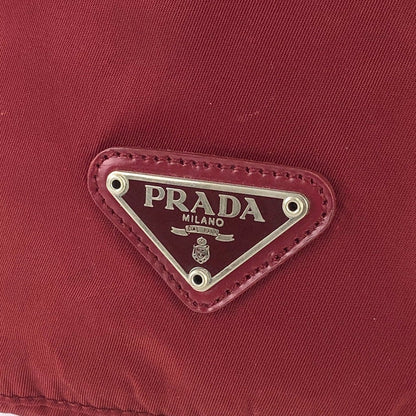 PRADA Triangle logo Nylon Drawstring Mini Handbag Red Vintage Old z7chn5