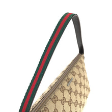 Load image into Gallery viewer, GUCCI sherry line GG canvas hobo mini bag accessory pouch handbag beige green vintage old Gucci s5hbds
