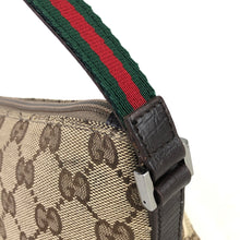 Load image into Gallery viewer, GUCCI sherry line GG canvas hobo mini bag accessory pouch handbag beige green vintage old Gucci s5hbds
