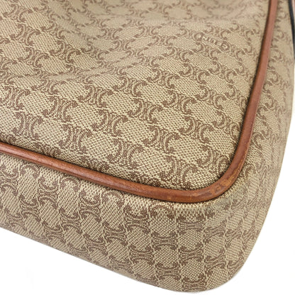 CELINE Macadam Blason Drawstring Shoulder bag Beige Vintage Old Celine cdm6z4