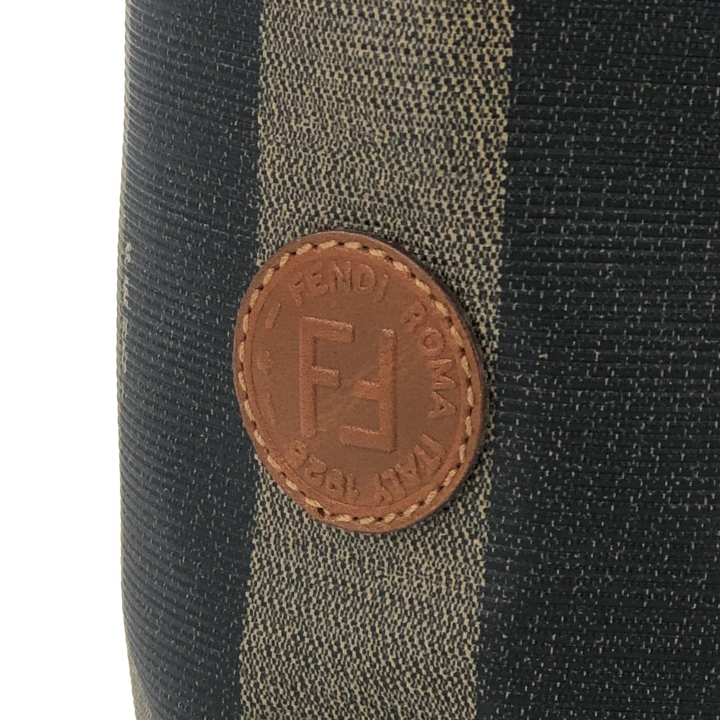 FENDI Pecan pattern Cylindrical Small Handbag Brown Vintage Old 36b4j2
