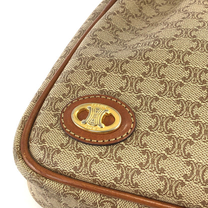 CELINE Macadam Blason Drawstring Shoulder bag Beige Vintage Old Celine cdm6z4