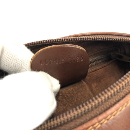GUCCI GG logo Leather Round Crossbody Shoulder bag Brown Vintage Old Gucci i45utw