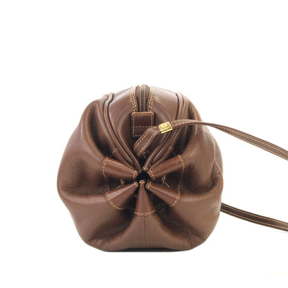 GUCCI GG logo Leather Round Crossbody Shoulder bag Brown Vintage Old Gucci i45utw