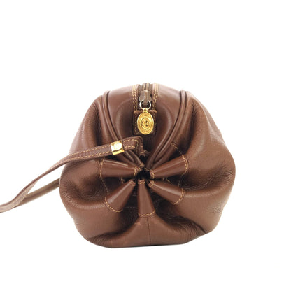 GUCCI GG logo Leather Round Crossbody Shoulder bag Brown Vintage Old Gucci i45utw