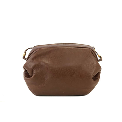 GUCCI GG logo Leather Round Crossbody Shoulder bag Brown Vintage Old Gucci i45utw