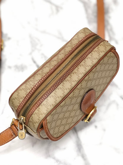 CELINE Macadam Crossbody Small Shoulder bag Beige Vintage Old CELINE 8icjt7