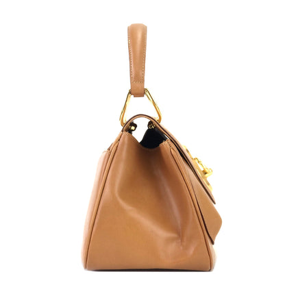 GIVENCHY  logo  Gancini Handbag Vanity bag Brown small minibag  Vintage Old yd4gsg