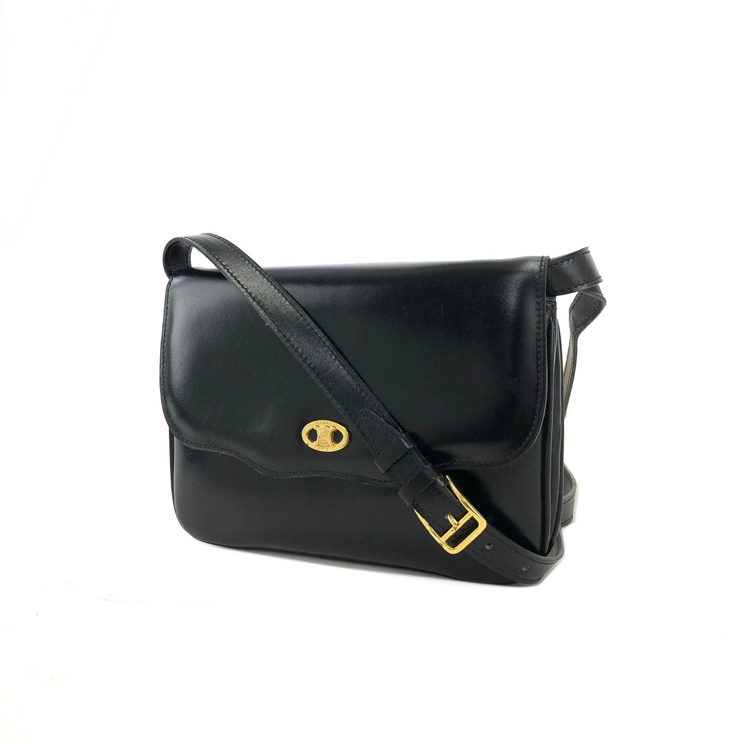 CELINE Blason Triomphe Crossbody Shoulder bag Black Old Celine vintage yzpc5e