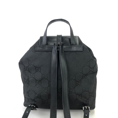 GUCCI Jackie GG pattern Nylon Backpack Black Vintage Old Gucci ayin4j