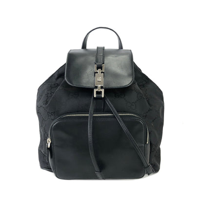 GUCCI Jackie GG pattern Nylon Backpack Black Vintage Old Gucci ayin4j