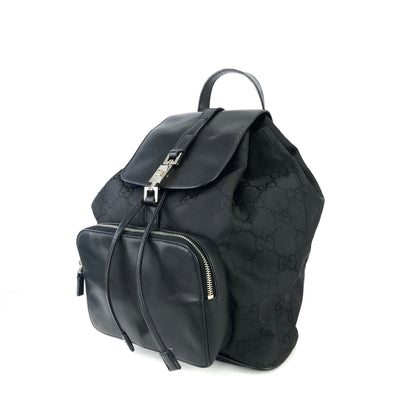 GUCCI Jackie GG pattern Nylon Backpack Black Vintage Old Gucci ayin4j