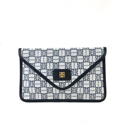 GIVENCHY 標誌圖案手拿包 海軍藍 復古舊款 t8fmjj