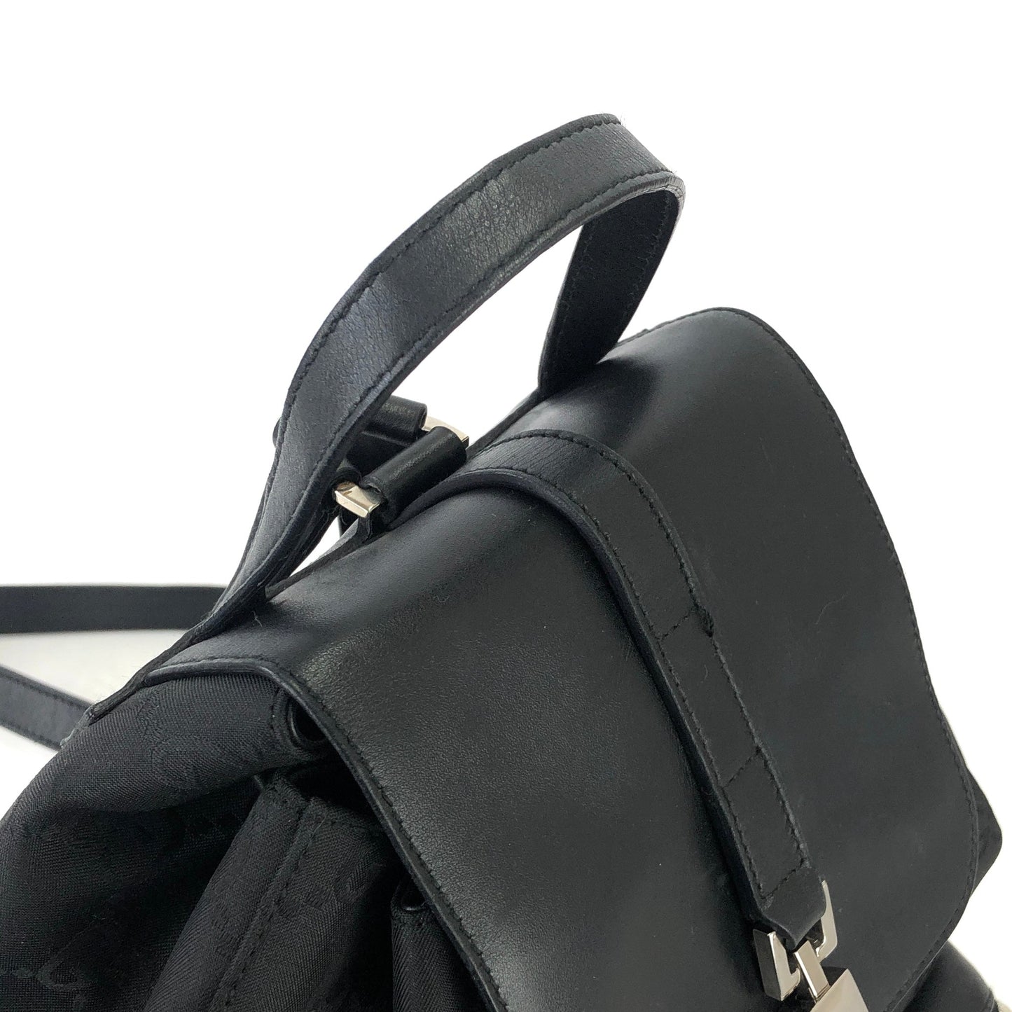 GUCCI Jackie GG pattern Nylon Backpack Black Vintage Old Gucci ayin4j