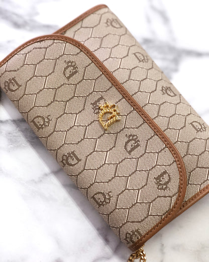 Christian Dior CD Leather PVC Chain Mini bag Shoulder bag Beige Vintage Old cmzcvr