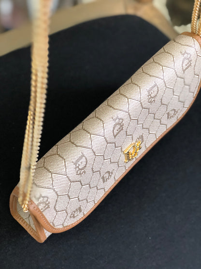 Christian Dior CD Leather PVC Chain Mini bag Shoulder bag Beige Vintage Old cmzcvr