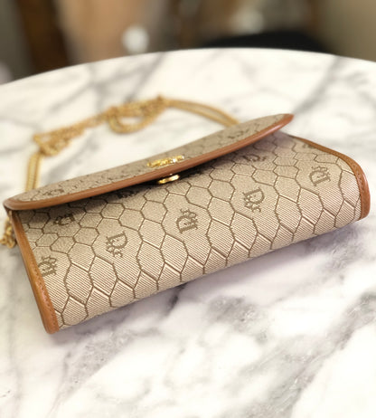 Christian Dior CD Leather PVC Chain Mini bag Shoulder bag Beige Vintage Old cmzcvr