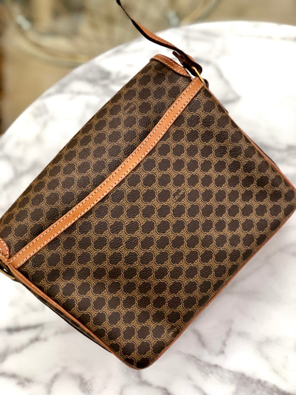CELINE Macadam Horsebit Shoulder Bag Brown Vintage Old Celine y5xsiz