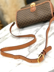 CELINE Macadam Horsebit Shoulder Bag Brown Vintage Old Celine y5xsiz