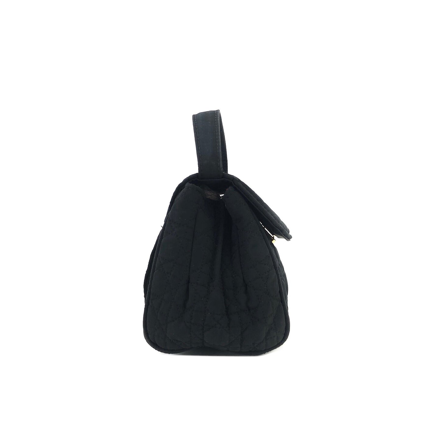 Christian Dior Cannage Lady dior Charm Nylon Mini Handbag Black rjk2u4