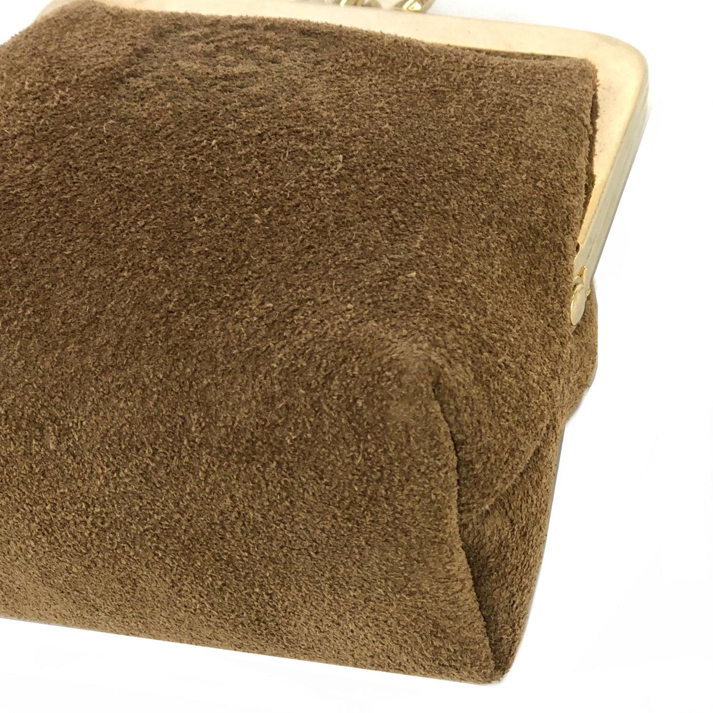 LOEWE Anagram Suede Clasp Coincase Compact wallet Brown Vintage Old 2wp677