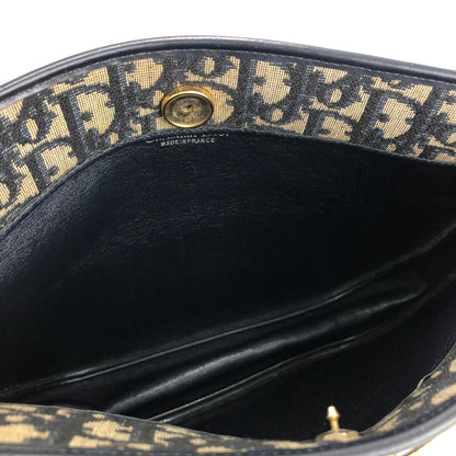 Christian Dior Trotter Oblique CD charm leather jacquard shoulder bag navy vintage old x2rumr