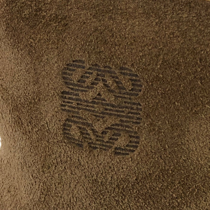 LOEWE Anagram Suede Clasp Coincase Compact wallet Brown Vintage Old 2wp677