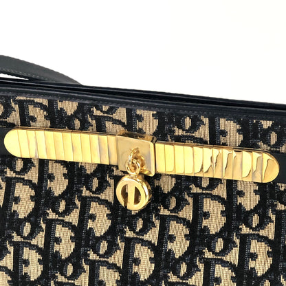 Christian Dior Trotter Oblique CD charm leather jacquard shoulder bag navy vintage old x2rumr