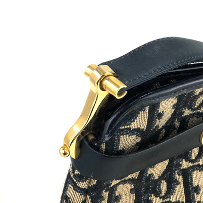 Christian Dior Trotter Oblique CD charm leather jacquard shoulder bag navy vintage old x2rumr