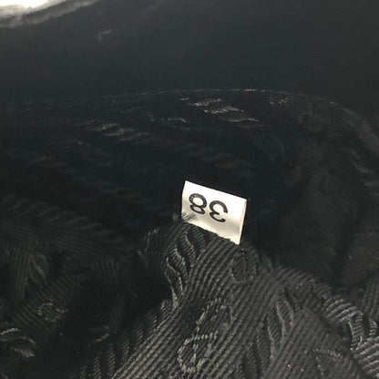 PRADA Leather Asymmetry Hobobag Handbag Black Vintage Old m55pkm