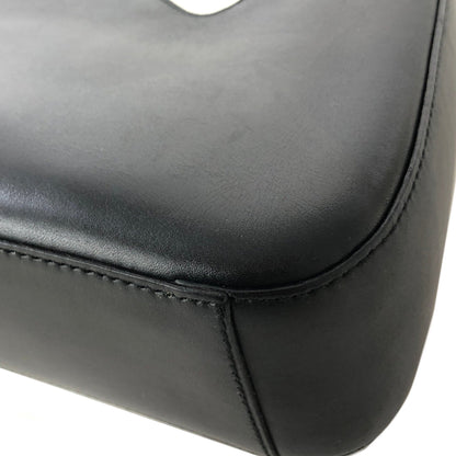 PRADA Leather Asymmetry Hobobag Handbag Black Vintage Old m55pkm